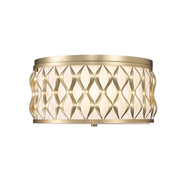 Z-Lite Harden 16.25-in Modern Gold 4-Light Flush Mount Light