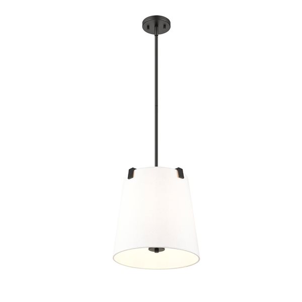 Z-Lite Weston Matte Black 3-Light Drum Pendant Light