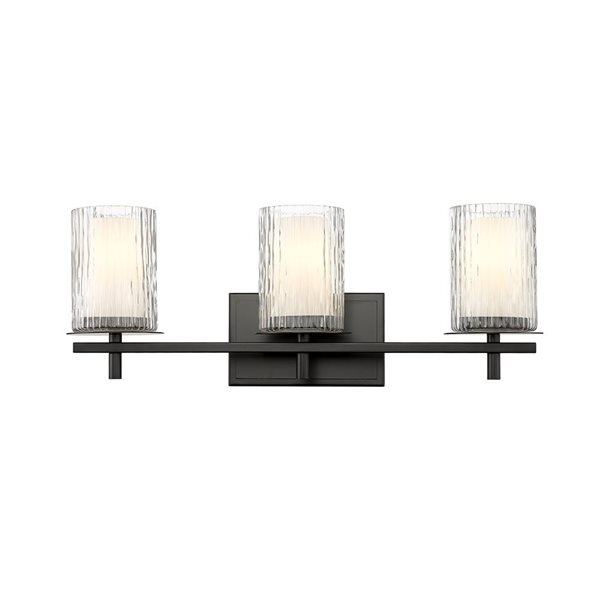 Z-Lite Grayson Matte Black 3-Light Vanity Light