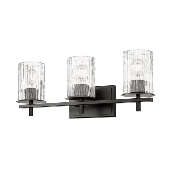 Z-Lite Grayson Matte Black 3-Light Vanity Light