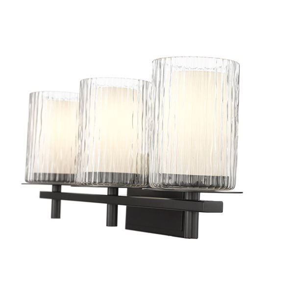 Z-Lite Grayson Matte Black 3-Light Vanity Light