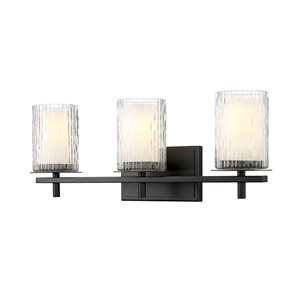 Z-Lite Grayson Matte Black 3-Light Vanity Light