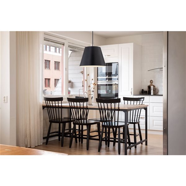 Z-Lite Lilly Matte Black 1-Light Dome Pendant Light