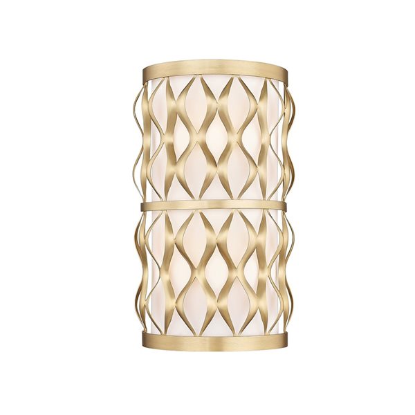 Z-Lite Harden 8-in Modern Gold 2-Light Wall Sconce