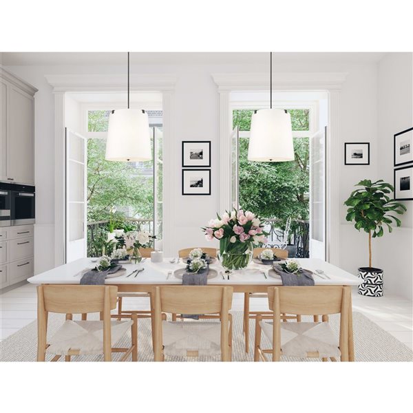 Z-Lite Weston Matte Black 5-Light Drum Pendant Light