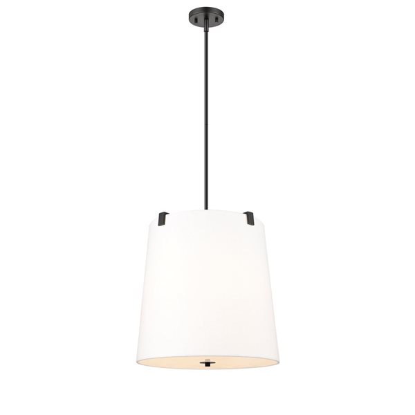 Z-Lite Weston Matte Black 5-Light Drum Pendant Light