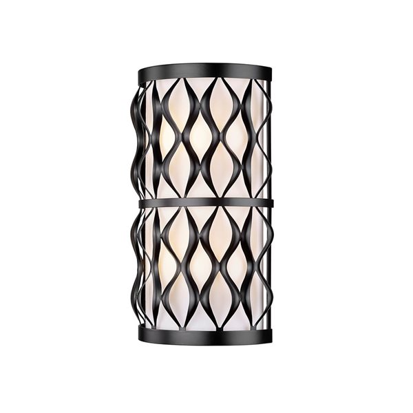 Z-Lite Harden 8-in Matte Black 2-Light Wall Sconce