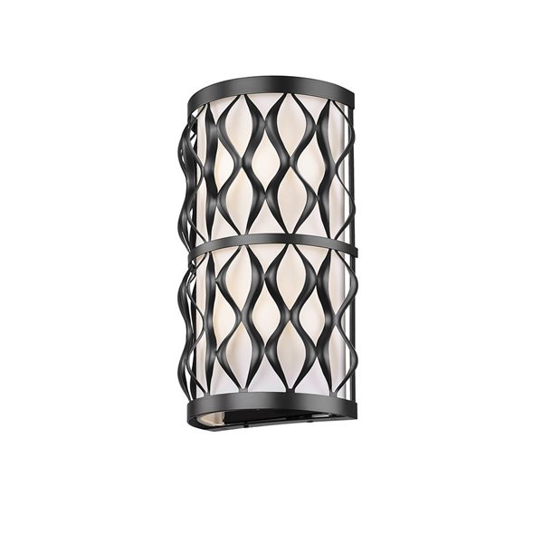 Z-Lite Harden 8-in Matte Black 2-Light Wall Sconce