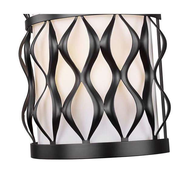 Z-Lite Harden 8-in Matte Black 2-Light Wall Sconce