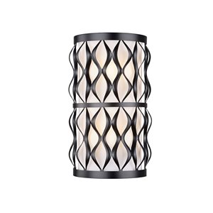 Z-Lite Harden 8-in Matte Black 2-Light Wall Sconce