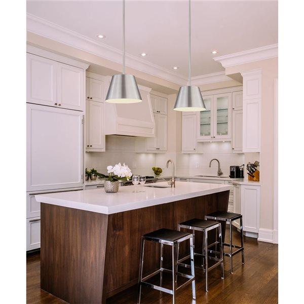 Z-Lite Lilly Brushed Nickel 1-Light Dome Pendant Light