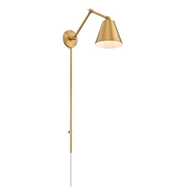 Z-Lite Regent 7.5-in Rubbed Brass 1-Light Wall Sconce