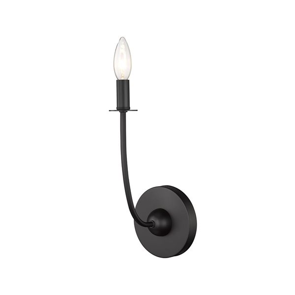 Z-Lite Shannon 5.25-in Matte Black 1-Light Wall Sconce