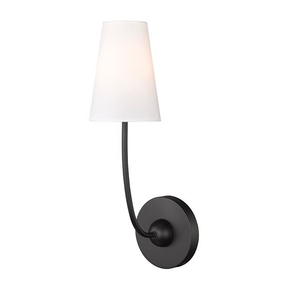 Z-Lite Shannon 5.25-in Matte Black 1-Light Wall Sconce