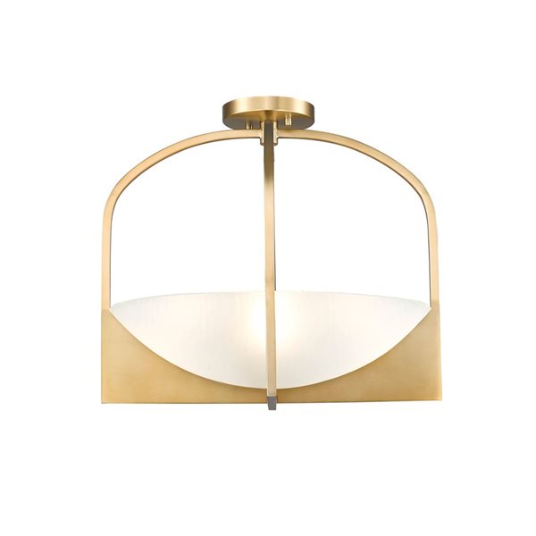 Z-Lite Devon 18-in Modern Gold 4-Light Semi Flush Mount Light