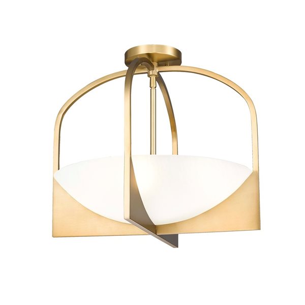 Z-Lite Devon 18-in Modern Gold 4-Light Semi Flush Mount Light