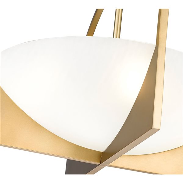 Z-Lite Devon 18-in Modern Gold 4-Light Semi Flush Mount Light