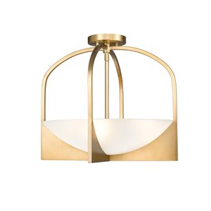 Z-Lite Devon 18-in Modern Gold 4-Light Semi Flush Mount Light