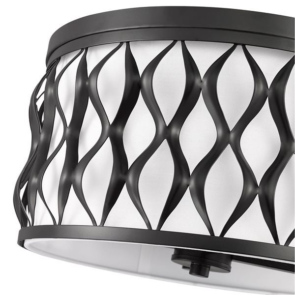 Z-Lite Harden 16.25-in Matte Black  4-Light Flush Mount Light