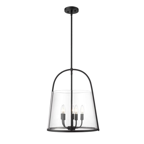 Z-Lite Archis Matte Black 5-Light Drum Pendant Light