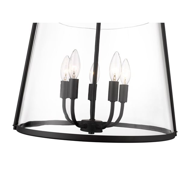 Z-Lite Archis Matte Black 5-Light Drum Pendant Light