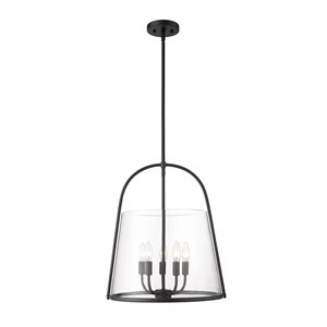 Z-Lite Archis Matte Black 5-Light Drum Pendant Light