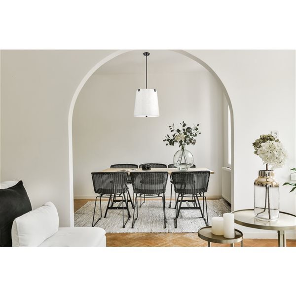 Z-Lite Weston Matte Black 5-Light Drum Pendant Light