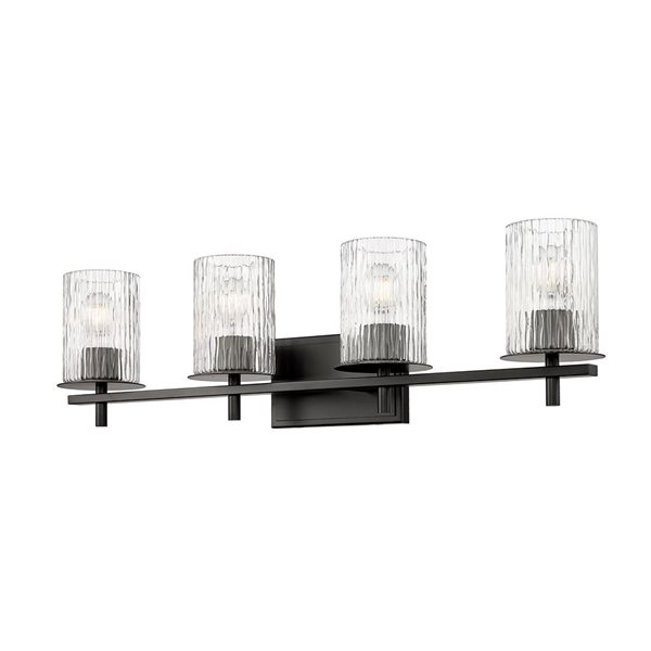 Z-Lite Grayson Matte Black 4-Light Vanity Light