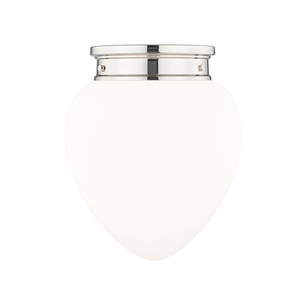 Z-Lite Gideon 12.5-in Polished Nickel 1-Light Flush Mount Light