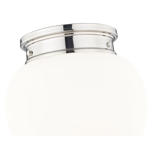 Z-Lite Gideon 12.5-in Polished Nickel 1-Light Flush Mount Light