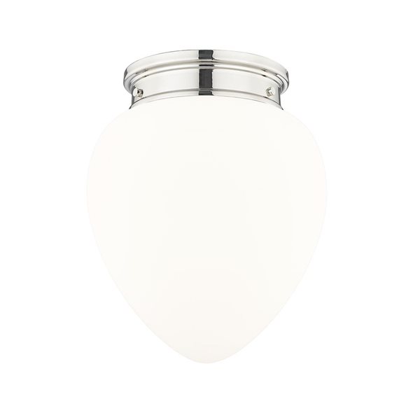 Z-Lite Gideon 12.5-in Polished Nickel 1-Light Flush Mount Light