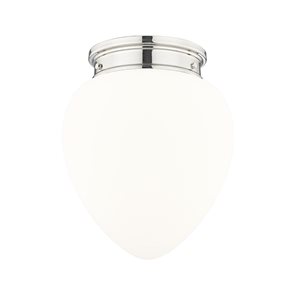 Z-Lite Gideon 12.5-in Polished Nickel 1-Light Flush Mount Light