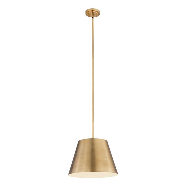 Z-Lite Lilly Rubbed Brass 1-Light Dome Pendant Light