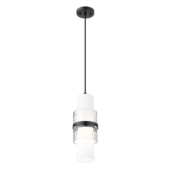 Z-Lite Cayden Matte Black 1-Light Cylinder Pendant Light 1946P-MB
