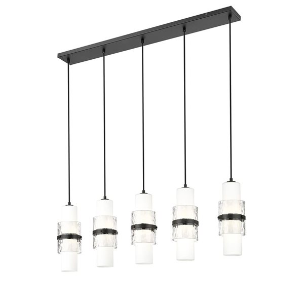 Z-Lite Cayden Matte Black 5-Light Linear Chandelier