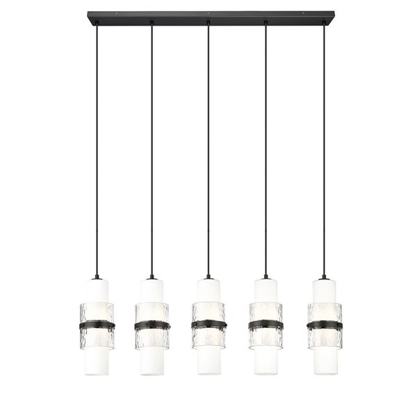 Z-Lite Cayden Matte Black 5-Light Linear Chandelier