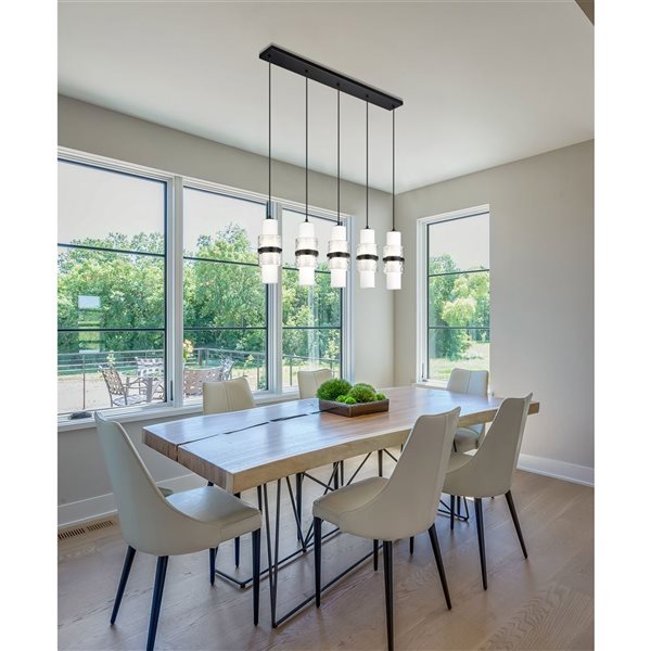 Z-Lite Cayden Matte Black 5-Light Linear Chandelier