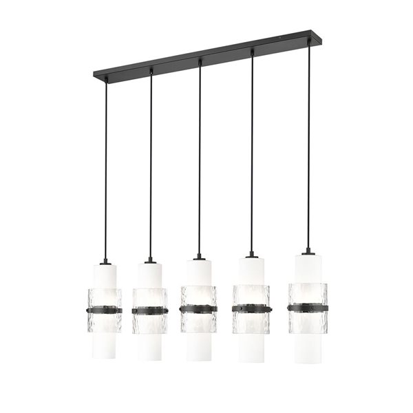 Z-Lite Cayden Matte Black 5-Light Linear Chandelier