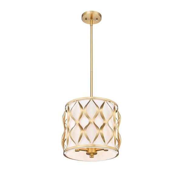 Z-Lite Harden Modern Gold 3-Light Drum Pendant Light