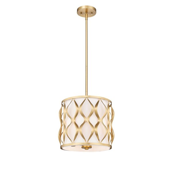 Z-Lite Harden Modern Gold 3-Light Drum Pendant Light