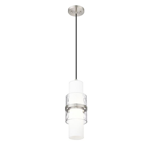 Z-Lite Cayden Brushed Nickel 1-Light Cylinder Pendant Light