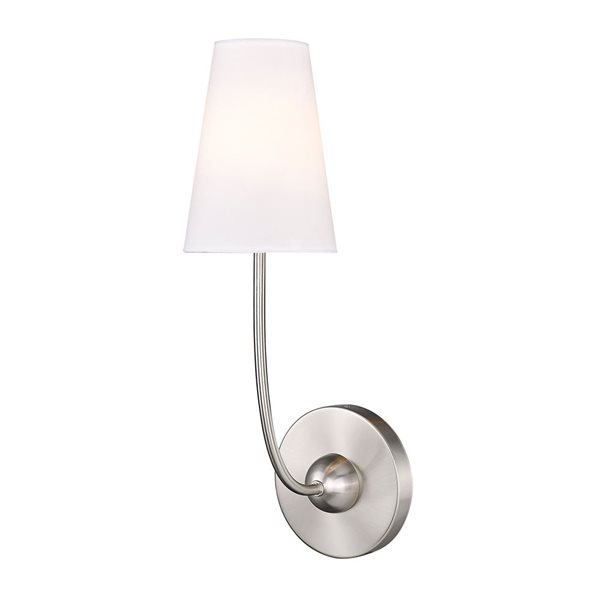 Z-Lite Shannon 5.25-in Brushed Nickel 1-Light Wall Sconce