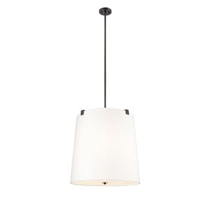 Z-Lite Weston Matte Black 6-Light Drum Pendant Light