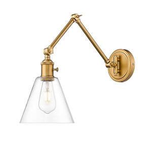 Z-Lite Gayson 7.75-in Rubbed Brass 1-Light Wall Sconce