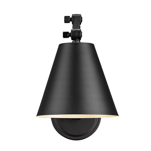 Z-Lite Regent 7.5-in Matte Black 1-Light Wall Sconce