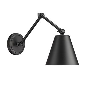 Z-Lite Regent 7.5-in Matte Black 1-Light Wall Sconce