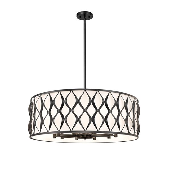 Z-Lite Harden Matte Black 10-Light Drum Pendant Light