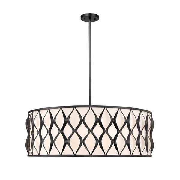 Z-Lite Harden Matte Black 10-Light Drum Pendant Light