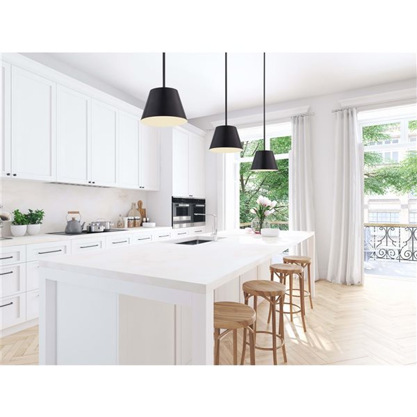 Z-Lite Lilly Matte Black 1-Light Dome Pendant Light