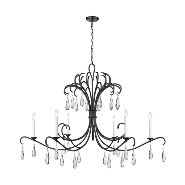 Z-Lite Amara Matte Black 6-Light Tiered Chandelier